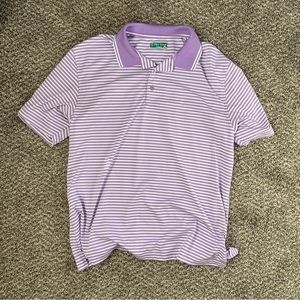 Men’s XL Purple and White Stripe Golf Shirt Polo Shirt